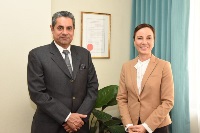 وزيرة الخارجية والتجارة الخارجية في جامايكا تجتمع مع سفير قطر