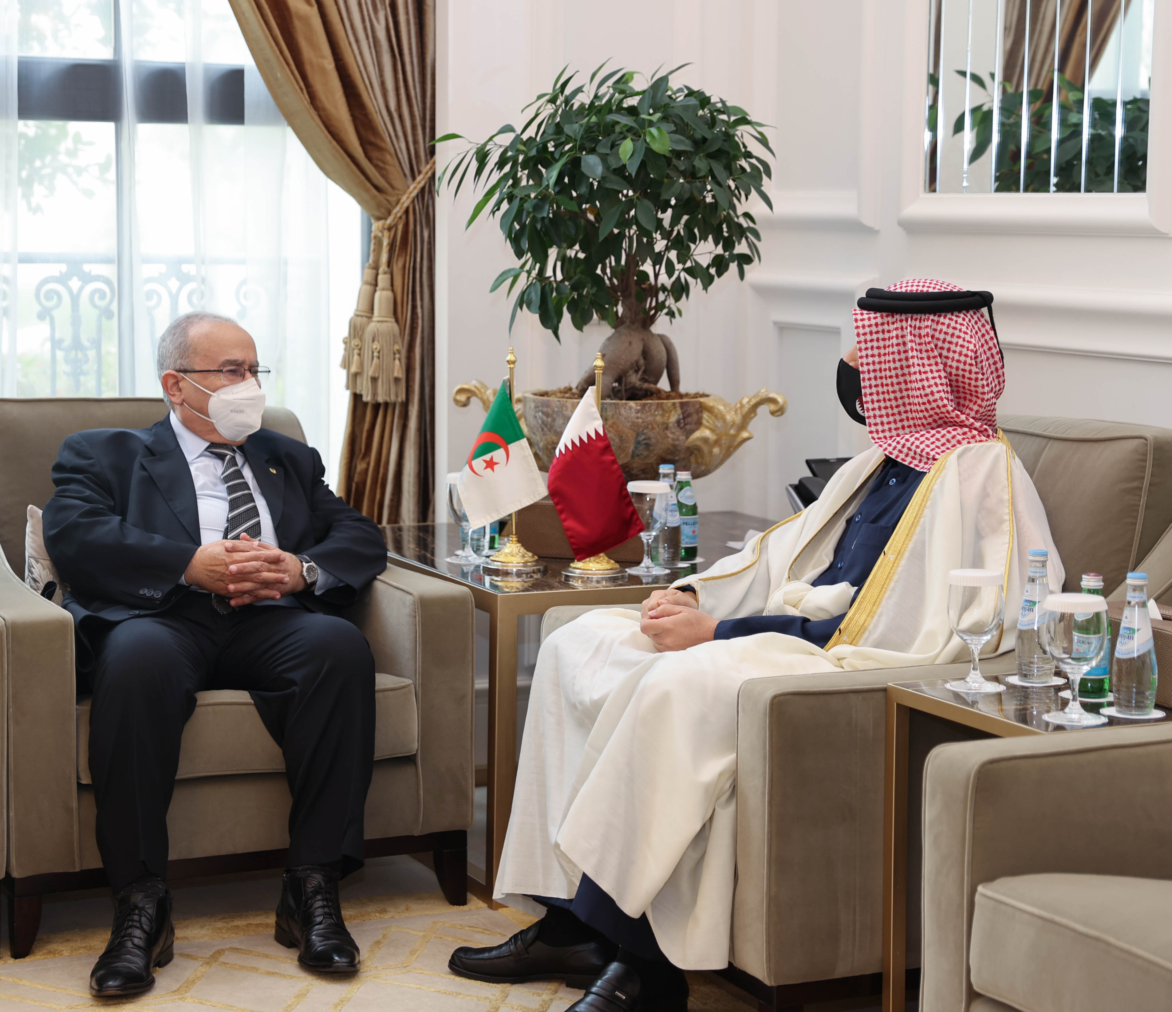 نائب رئيس مجلس الوزراء وزير الخارجية يجتمع مع وزير الخارجية الجزائري