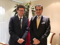 المندوب الدائم لدولة قطر لدى مكتب الأمم المتحدة يلتقي مدير مركز جنيف الدولي لإزالة الألغام