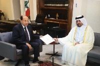 HH the Amir Sends Written Message to President of Lebanon