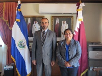 رئيسة برلمان أمريكا الوسطى تجتمع مع  القائم بالأعمال القطري في السلفادور