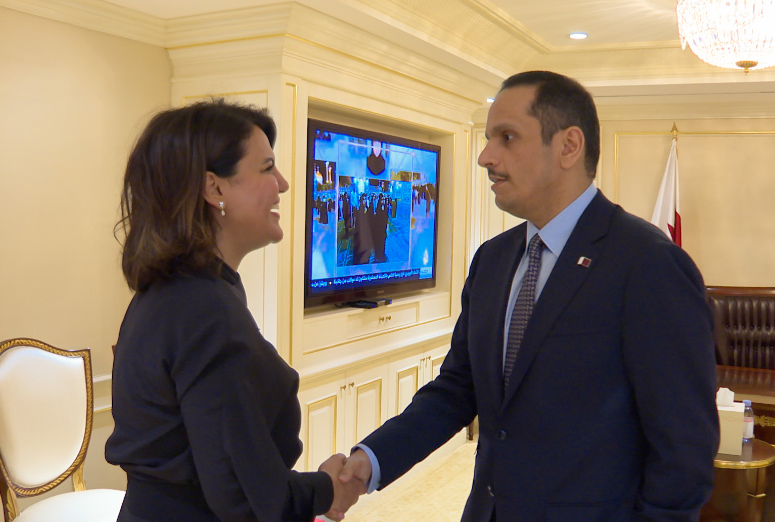 نائب رئيس مجلس الوزراء وزير الخارجية يجتمع مع وزيرة خارجية ليبيا