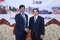 Minister of Labor and Social Welfare of Laos Meets Ambassador of Qatar