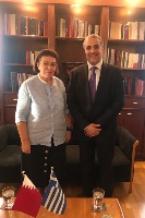 وزيرة الثقافة والرياضة اليونانية تجتمع  مع سفير دولة قطر