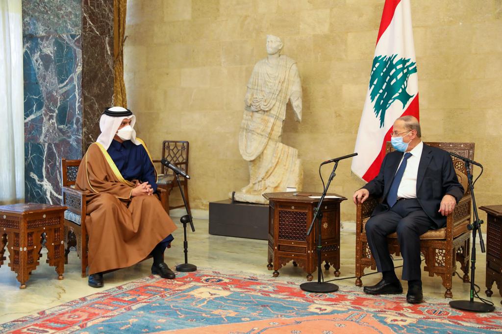 الرئيس اللبناني يستقبل نائب رئيس مجلس الوزراء وزير الخارجية