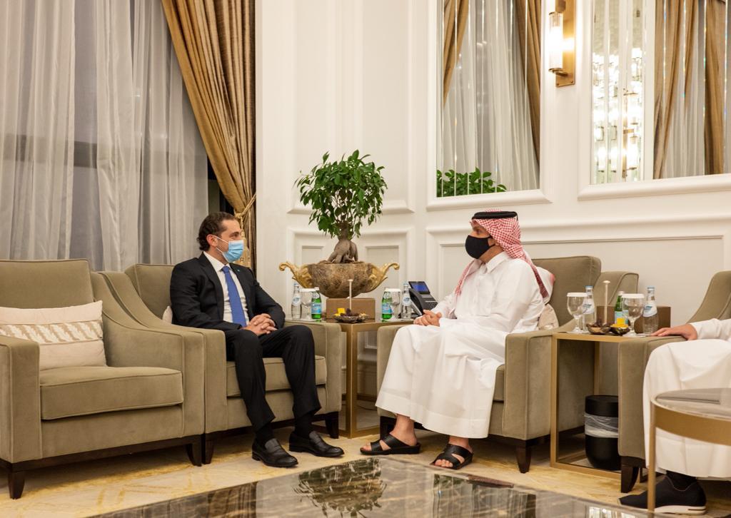 نائب رئيس مجلس الوزراء وزير الخارجية يجتمع مع رئيس الحكومة اللبنانية المكلف