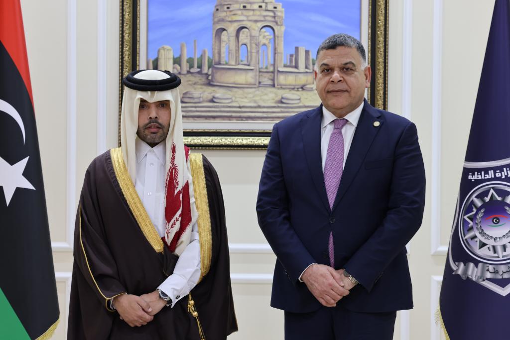 وزير الداخلية الليبي يجتمع مع سفير دولة قطر 