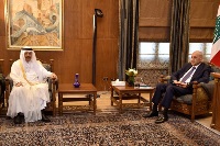 ‎رئيس مجلس النواب اللبناني يجتمع مع سفير دولة قطر