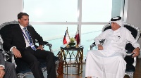 وزير الدولة للشؤون الخارجية يجتمع مع مسؤولين تشيكيين على هامش منتدى قطر الاقتصادي