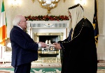 رئيس جمهورية أيرلندا يتسلم أوراق اعتماد سفير دولة قطر