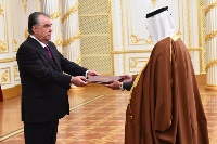 President of Tajikistan Receives Credentials of Qatar's Ambassador