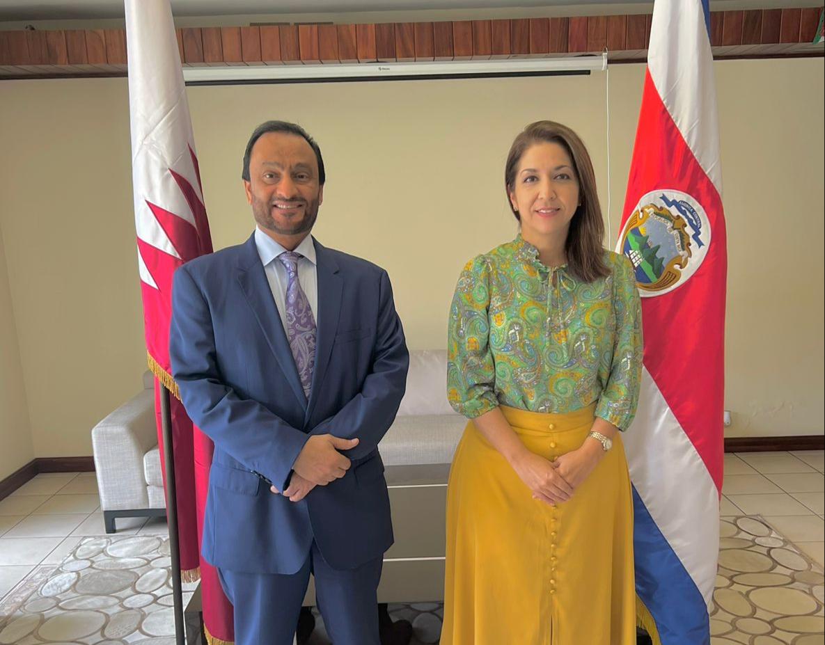 Second Vice President of Costa Rica Meets Ambassador of Qatar