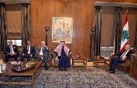 سفير دولة قطر يشارك  في اجتماع رئيس مجلس النواب اللبناني مع سفراء دول اللجنة الخماسية 