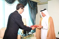 HE Minister of State for Foreign Affairs Receives Credentials' Copies of Morocco, Peru, Cuba Ambassadors
