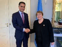 Qatar's Permanent Representative to UN in Geneva Meets High Commissioner for Human Rights
