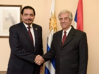 رئيس جمهورية الأوروغواي الشرقية يستقبل سفير دولة قطر