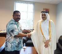 رئيس مجلس الشيوخ بجمهورية بالاو يجتمع مع سفير قطر 