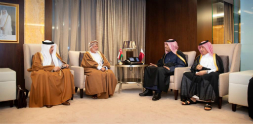 Deputy Prime Minister and Minister of Foreign Affairs Meets Omani Minister Responsible for Foreign Affairs in Presence of GCC Secretary-General